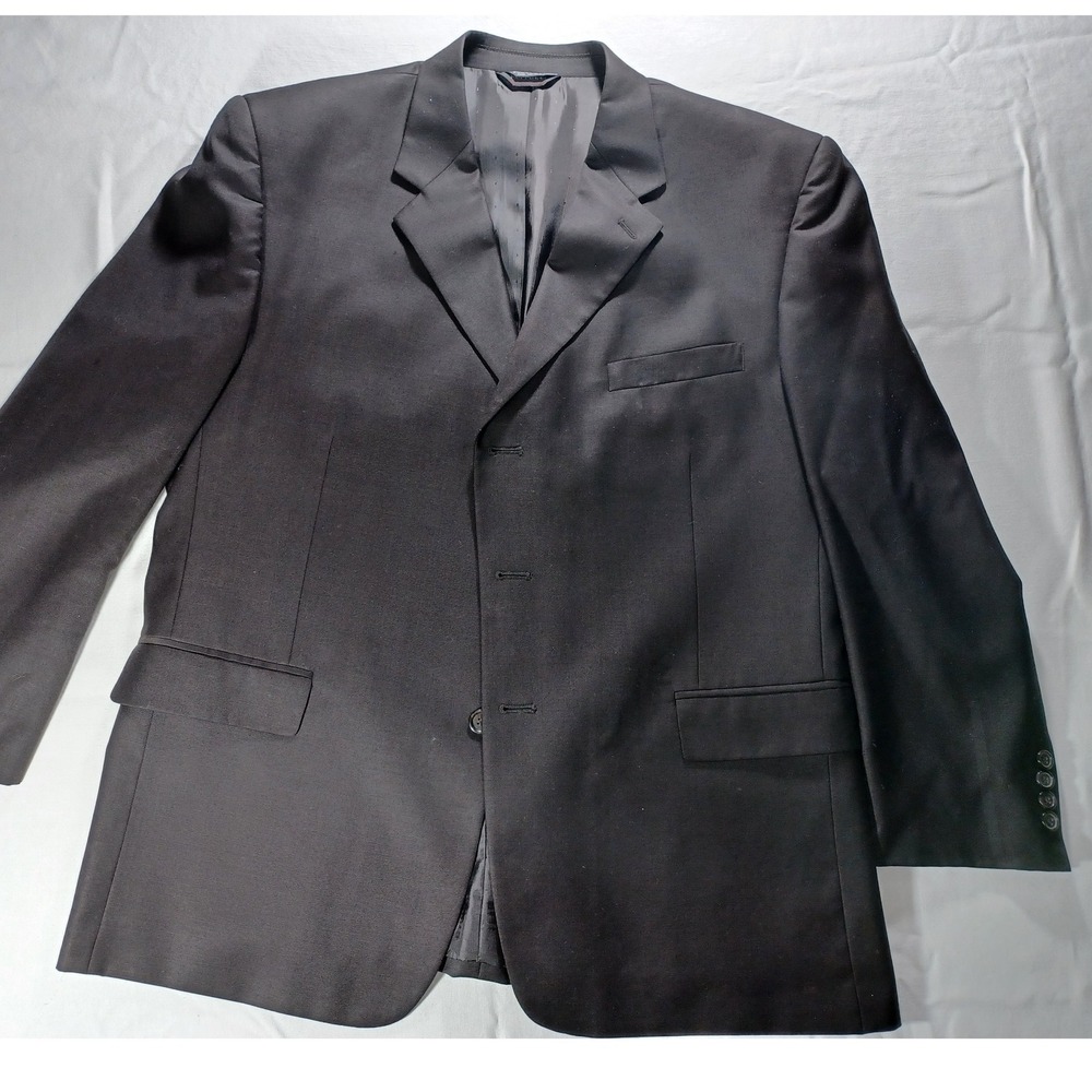 Ferretti‎ Uomo Black 44S Hand Tailored Wool Blend Blazer Jacket
